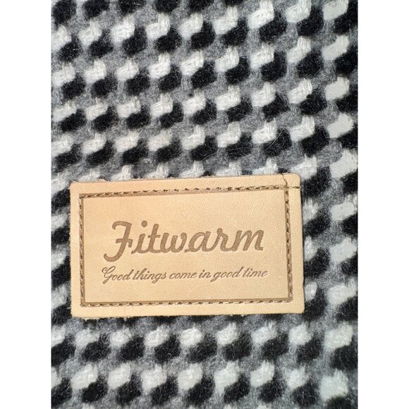 Fitwarm Dog Sweater Knit Hoodie Black & White Houndstooth Pattern - Picture 10 of 10